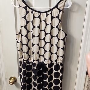 LOFT Black and Cream Dress